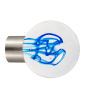 Cabinet knob - Tubes de bulles collection Blue - Verreries de Bréhat