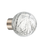 Cupboard knob - Malo flash collection White & silver - Verreries de Bréhat