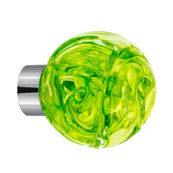bouton de placard Lavallière vert anis embase placard chrome