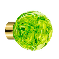 bouton de placard Lavallière vert anis embase placard laiton poli
