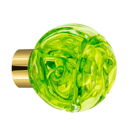Cupboard knob - Lavallière collection Lime green - Verreries de Bréhat