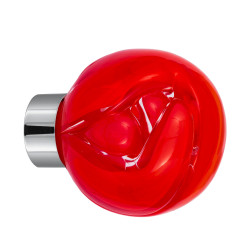 bouton de placard Lavallière rouge chili embase placard chrome