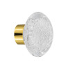 bouton de placard Microbulles disque incolore embase placard laiton poli