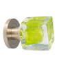 Door knob - Microbulles collection Lime green - Verreries de Bréhat